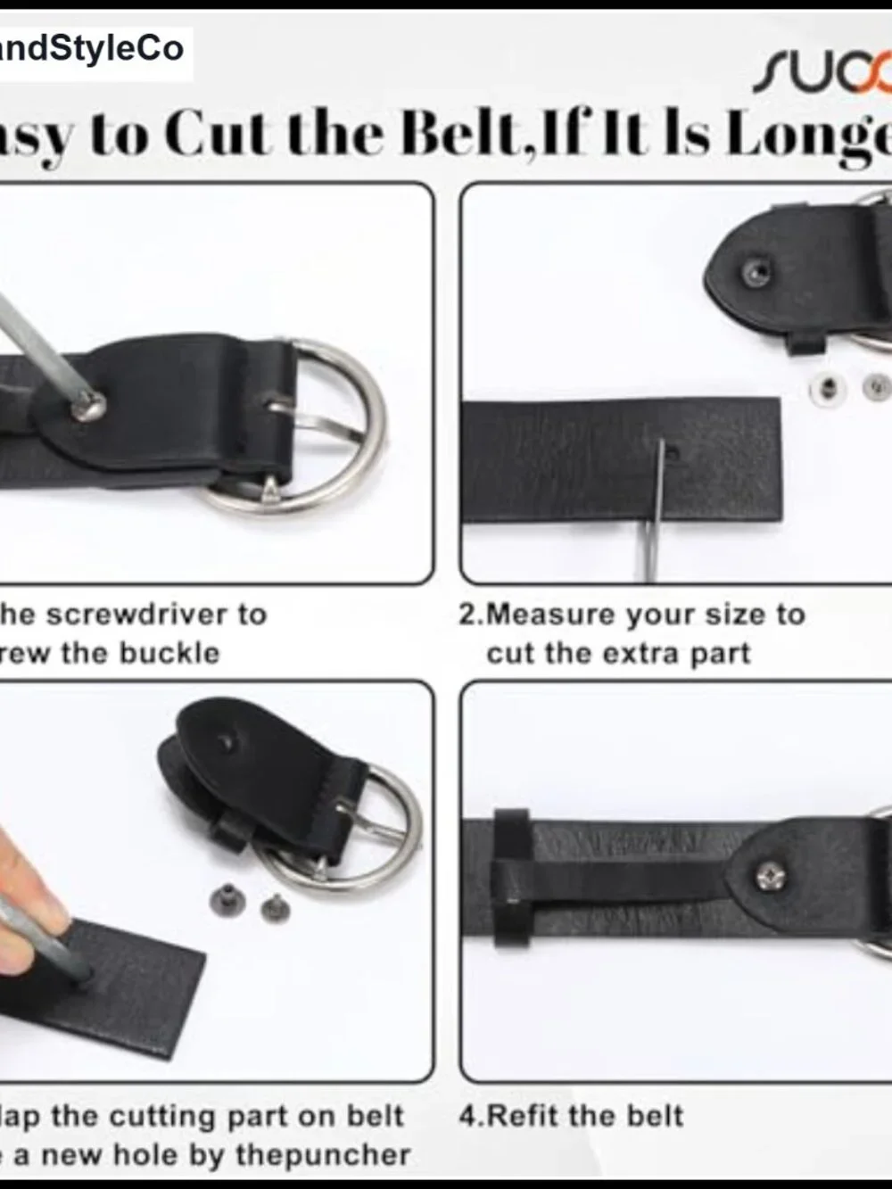 Genuine Leather Belt for Women with Classic Round Buckle